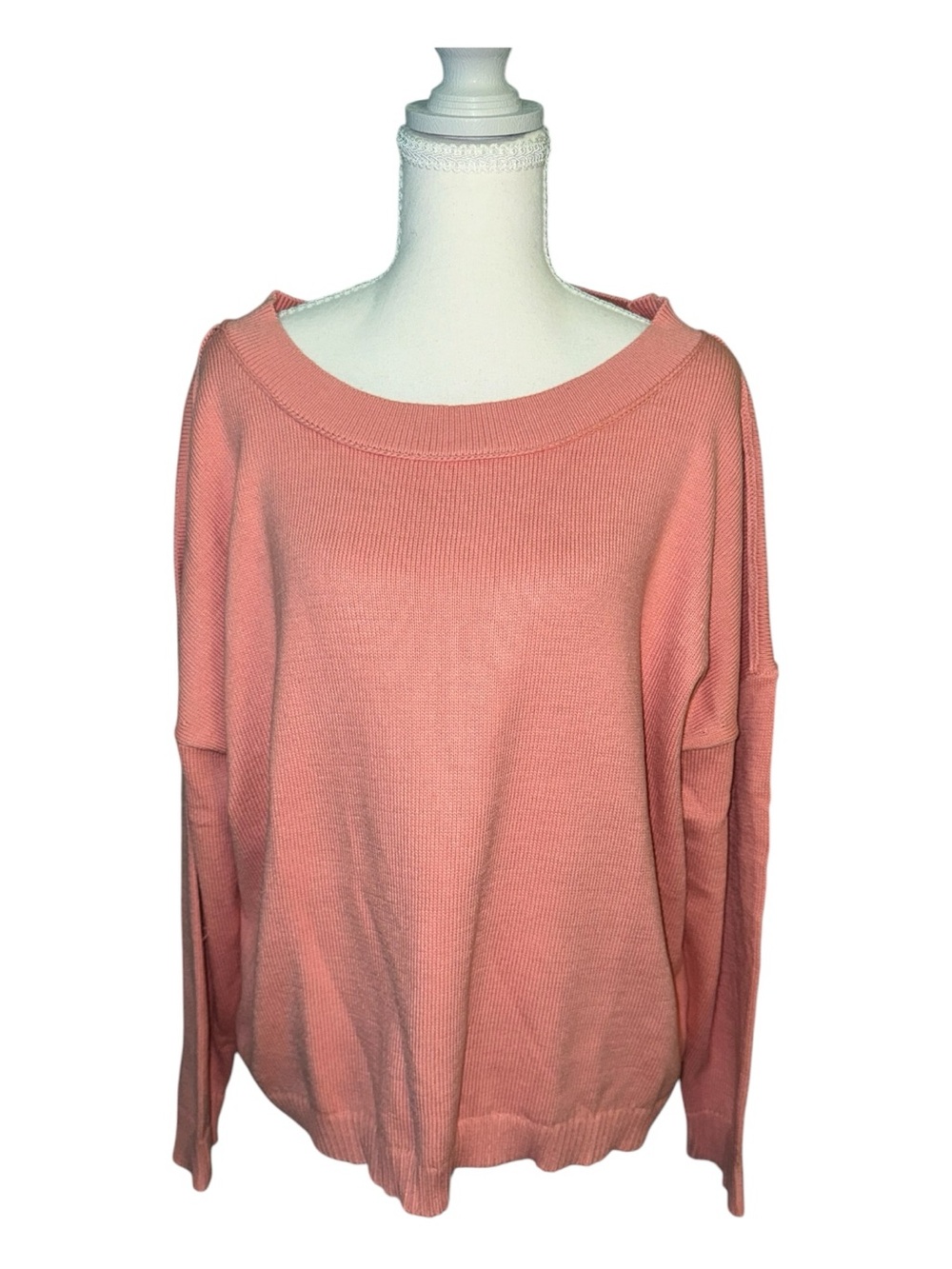 J. Jill Coral Scoopneck Lightweight Knit Sweater LP NWT